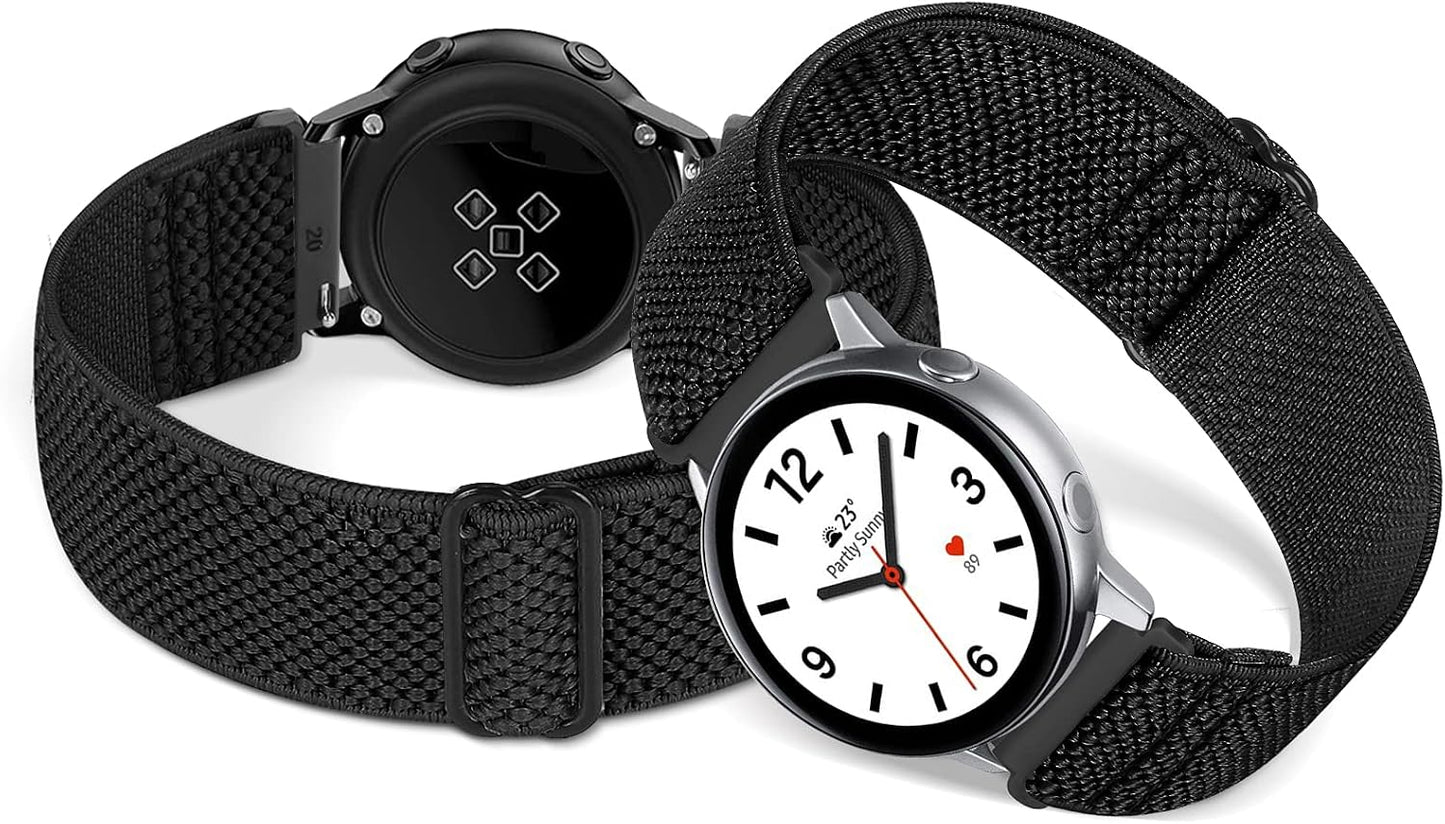 HOTCompatible with 16mm 18mm 19mm 20mm 22mm 24mm Watch Bands Quick Release Replacement Wristband,Adjustable Stretchy Nylon Solo Loop Straps Fabric Braided Sport Elastic Bands for Men Women