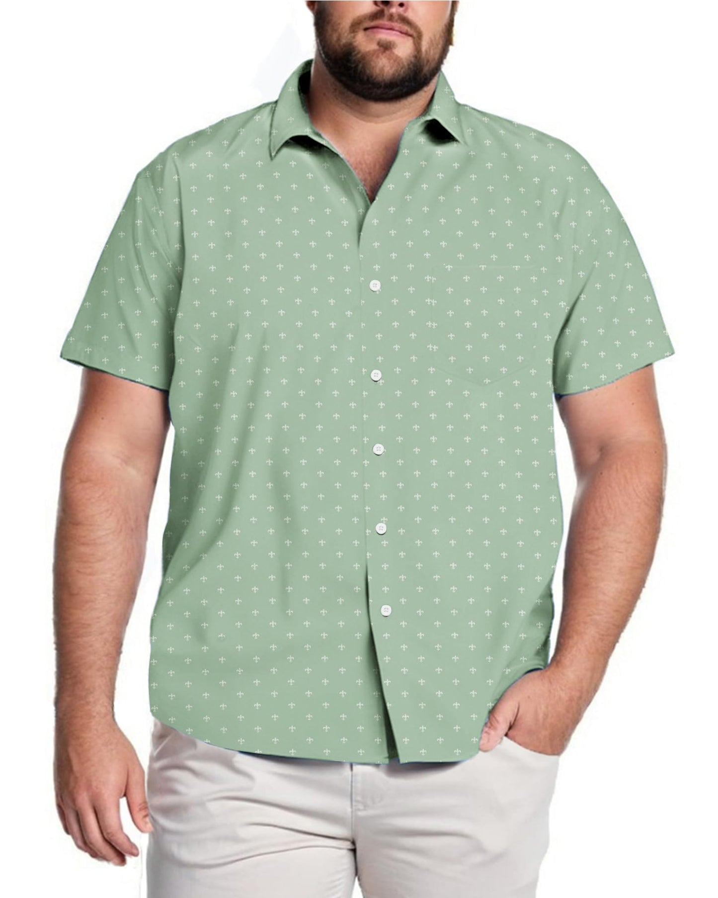 HOTCOOFANDY Big & Tall Shirts for Men Short Sleeve Button Down Casual Dress Shirts