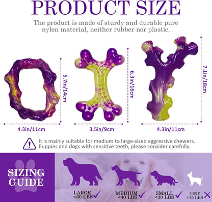 HOTFrienhund Tough Dog Toys for Aggressive Chewers 3 Pack, Indestructible Dog Toys for Large Dogs, Dog Chew Toys, Aggressive Chew Toys to Keep Them Busy, Dog Toy for 30-75lbs Medium/Large Breeds