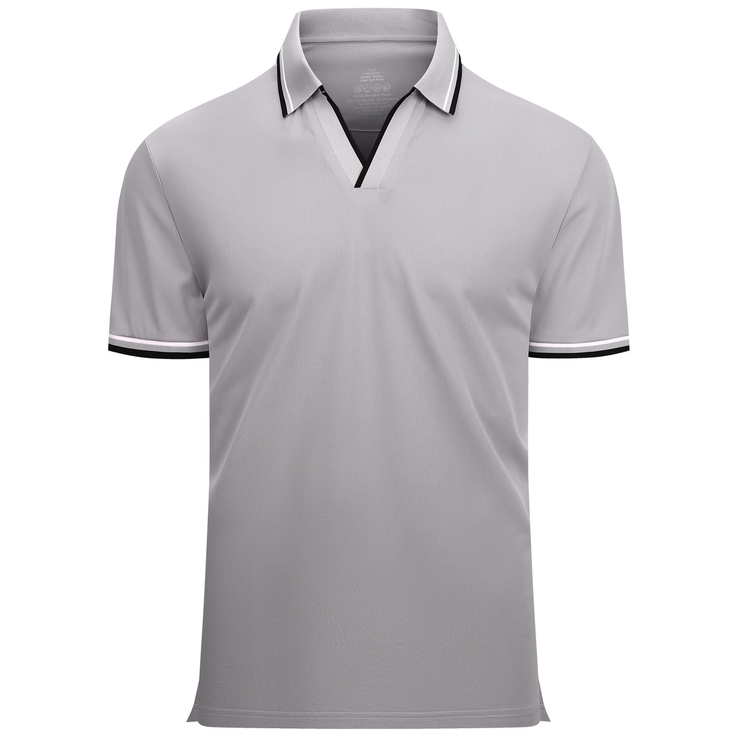 HOTEsabel.C Jacquard Golf Shirts for Men Dry Fit Short Sleeve Collared Polo | Moisture Wicking, Athletic Fit, 4-Way Stretch for Comfort, Wrinkle Free, Lightweight, Ideal for Golf, Casual & Work Wear