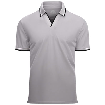 HOTEsabel.C Jacquard Golf Shirts for Men Dry Fit Short Sleeve Collared Polo | Moisture Wicking, Athletic Fit, 4-Way Stretch for Comfort, Wrinkle Free, Lightweight, Ideal for Golf, Casual & Work Wear