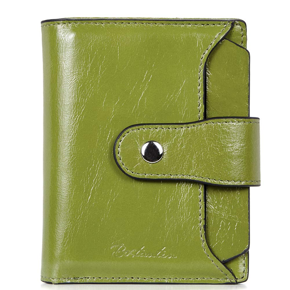 HOTBOSTANTEN Women Leather Wallet RFID Blocking Bifold Zipper Pocket Wallet Card Case Purse with ID Window