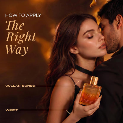 HOTBellavita Luxury Honey Oud Eau de Parfum | 100 ml (3.4 fl.oz.) | Perfume for Men and Women | Sweet Honey, Bergamot, Oud, and Amber Notes | Women's Day Special