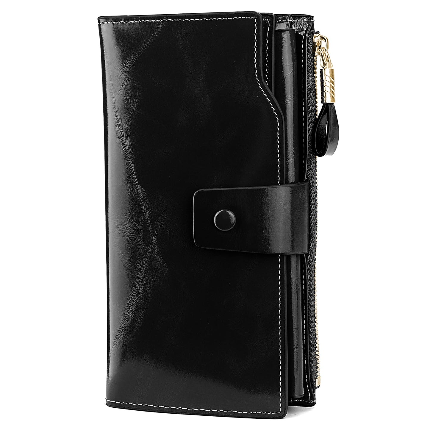 HOTYALUXE Women's Genuine Leather Wallet RFID Blocking Multi Card Holder with Cell Phone Pocket Mothers Day Gifts