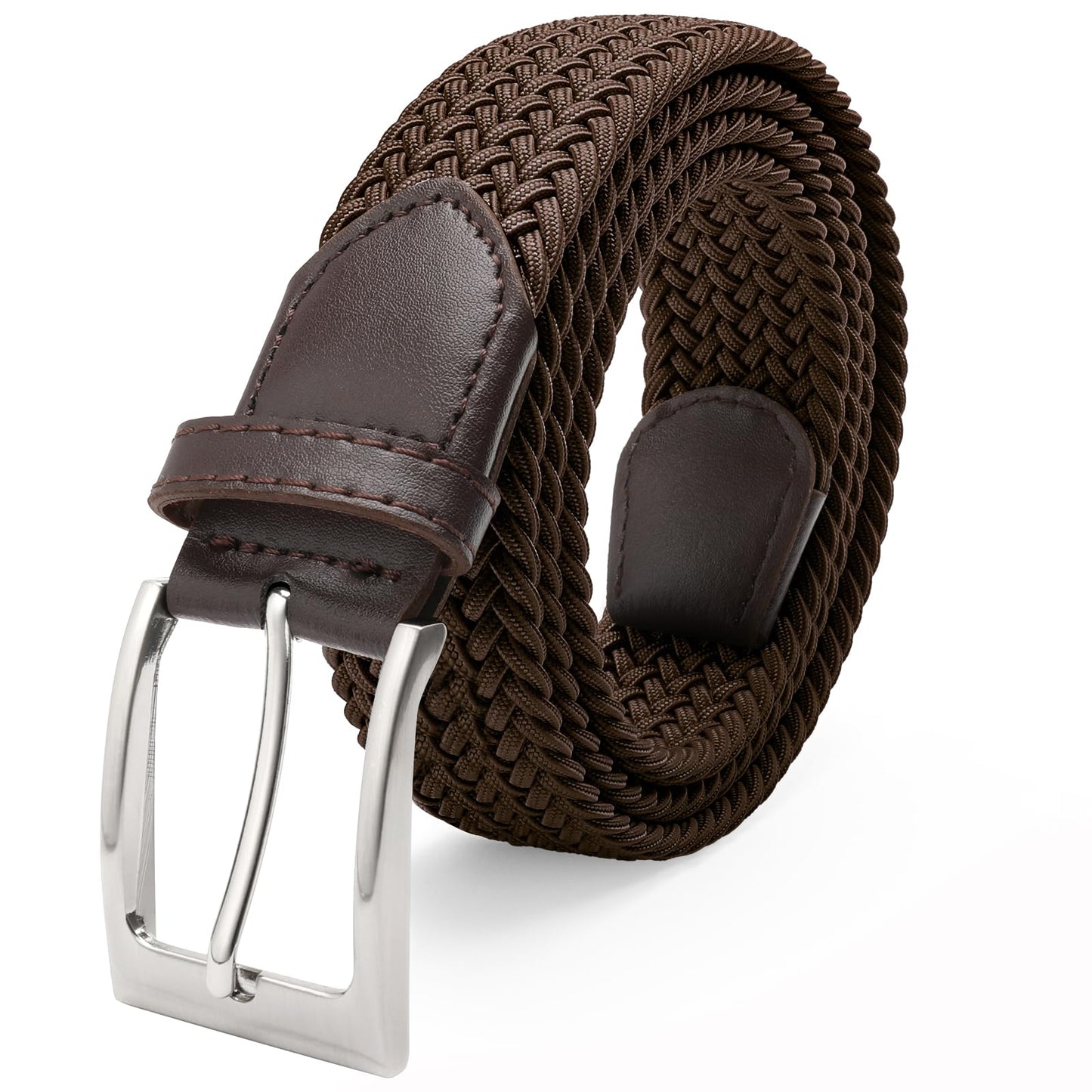 HOTFAIRWIN Men's Golf Belt, Stretch Braided Elastic Woven Casual Jeans Belts 1 3/8" Nylon Web Work Belts for Men