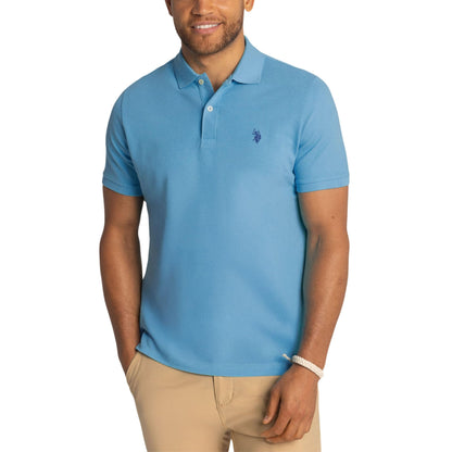 HOTU.S. Polo Assn. Men's Classic Polo Shirt, Two-Button Closure Pique Polo Shirt, Summer Fashion Golf Shirt | Two-Button Closure Pique Polo Shirt, Summer Fashion Golf Shirt