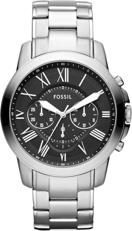 HOTFossil Men's Watch, Grant Quartz Stainless Steel Chronograph Watch for Men