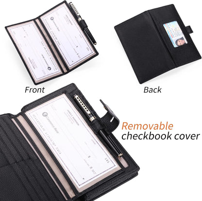 HOTSENDEFN Women's Wallet Large Capacity RFID Blocking Leather Wallets Credit Cards Organizer with Checkbook Holder