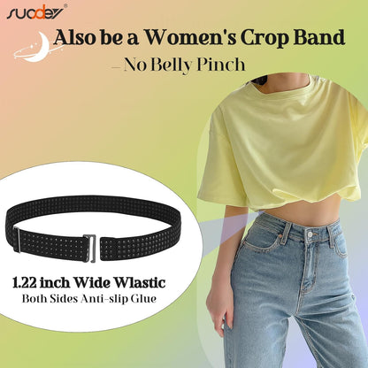 HOTSUOSDEY Shirt Stays Belt for Men Shirt Tucker Holder Crop Top Band for Women Non-slip Adjustable Elastic Band