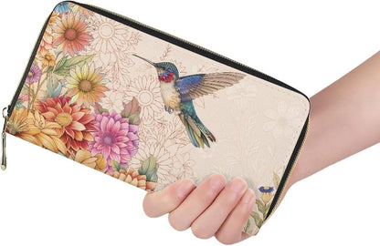 HOTBiyejit Womens Leather Long Wallet Travel Purse Credit Card Holder Phone Clutch Large Capacity Zip Around