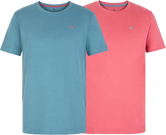 HOTTommy Bahama - Men's Essential 2 Pack T Shirts, Short Sleeve Crew Neck Stretch Jersey Top for Sleep or Lounge