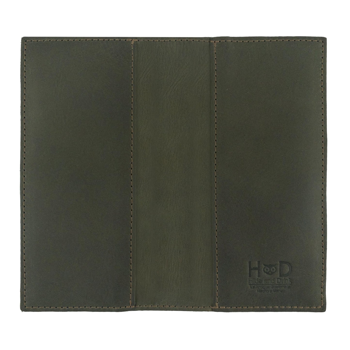 HOTHide & Drink, Checkbook Cover, Minimalist Organizer for Personal or Business Finances, Bill Holder, Full Grain Leather, Handmade, Bourbon Brown