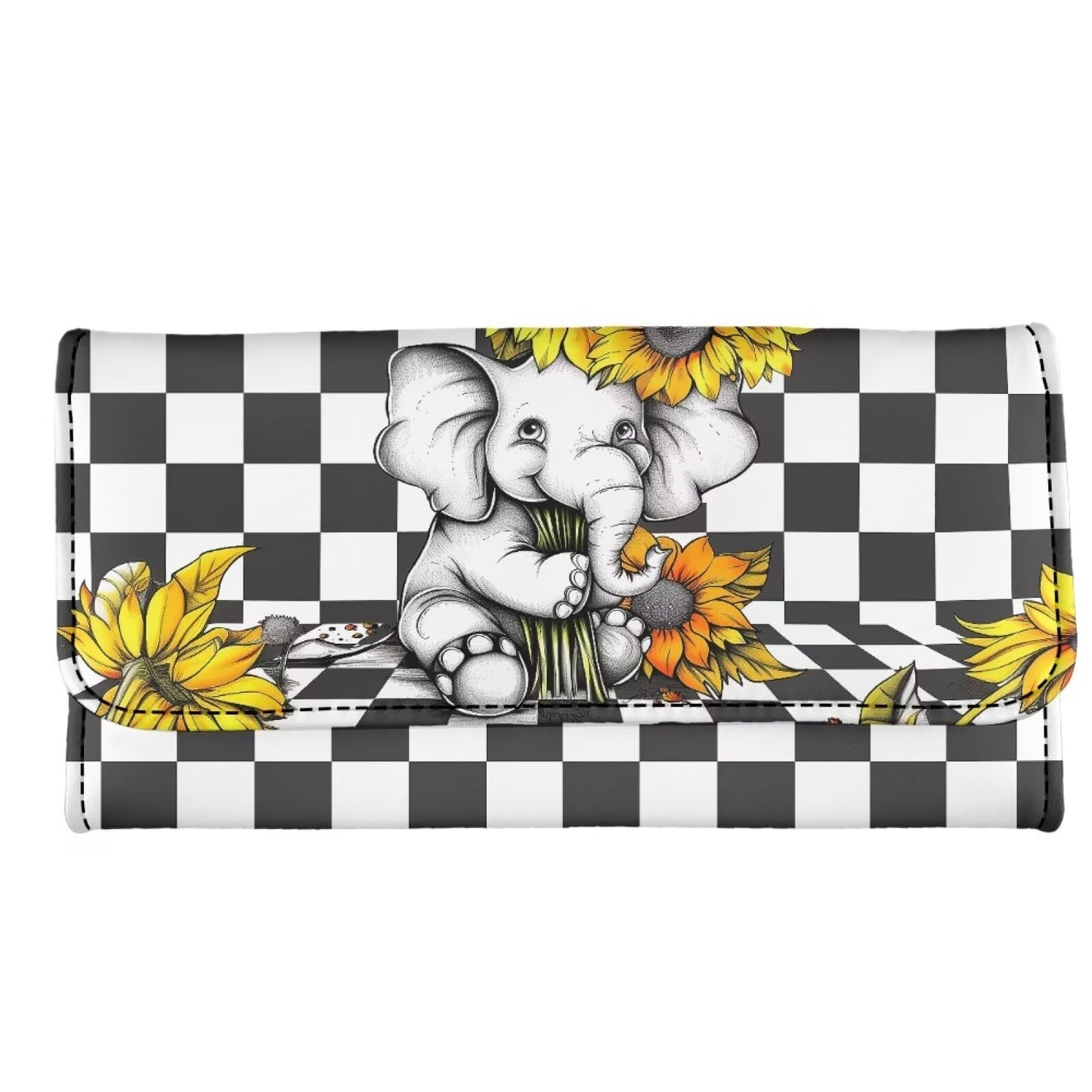 HOTHowilath Womens Hibiscus Flower Wallet Clutch Organizer With Change Pocket, Credit Card Clutch Long Purse for Women - Hot Pink