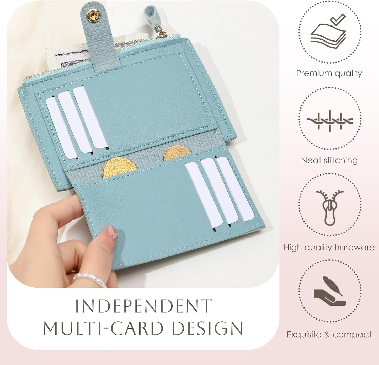 HOTPersonalized Wallets for Women Girls with Card Holder Custom Ladies Wallet with Name PU Leather Minimalist Wallets Women Card Holder Birthday Christmas Gifts for Mom Girlfriend Daughter Sister