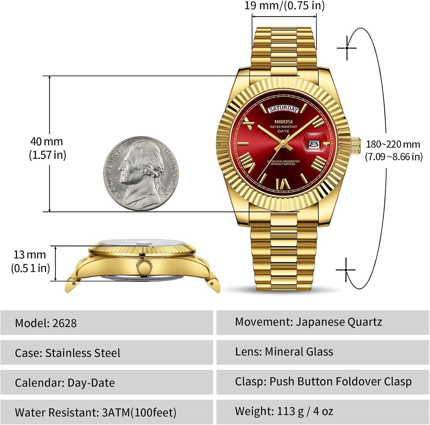 HOTNIBOSI Men Watches Analog Quartz Stainless Steel Rose Gold Silver Watches for Men Waterproof Business Classic Desiger Wrist Watch with Day Date