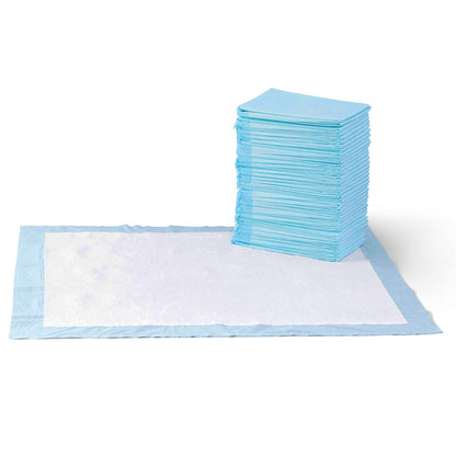 HOTAmazon Basics Leak-Proof Dog and Puppy Potty Training Pee Pads with Quick-Dry 5-Layer Super Absorbent Surface for Dog Training, Floor Protection, Regular Size 22x22", Blue & White, 50 Count