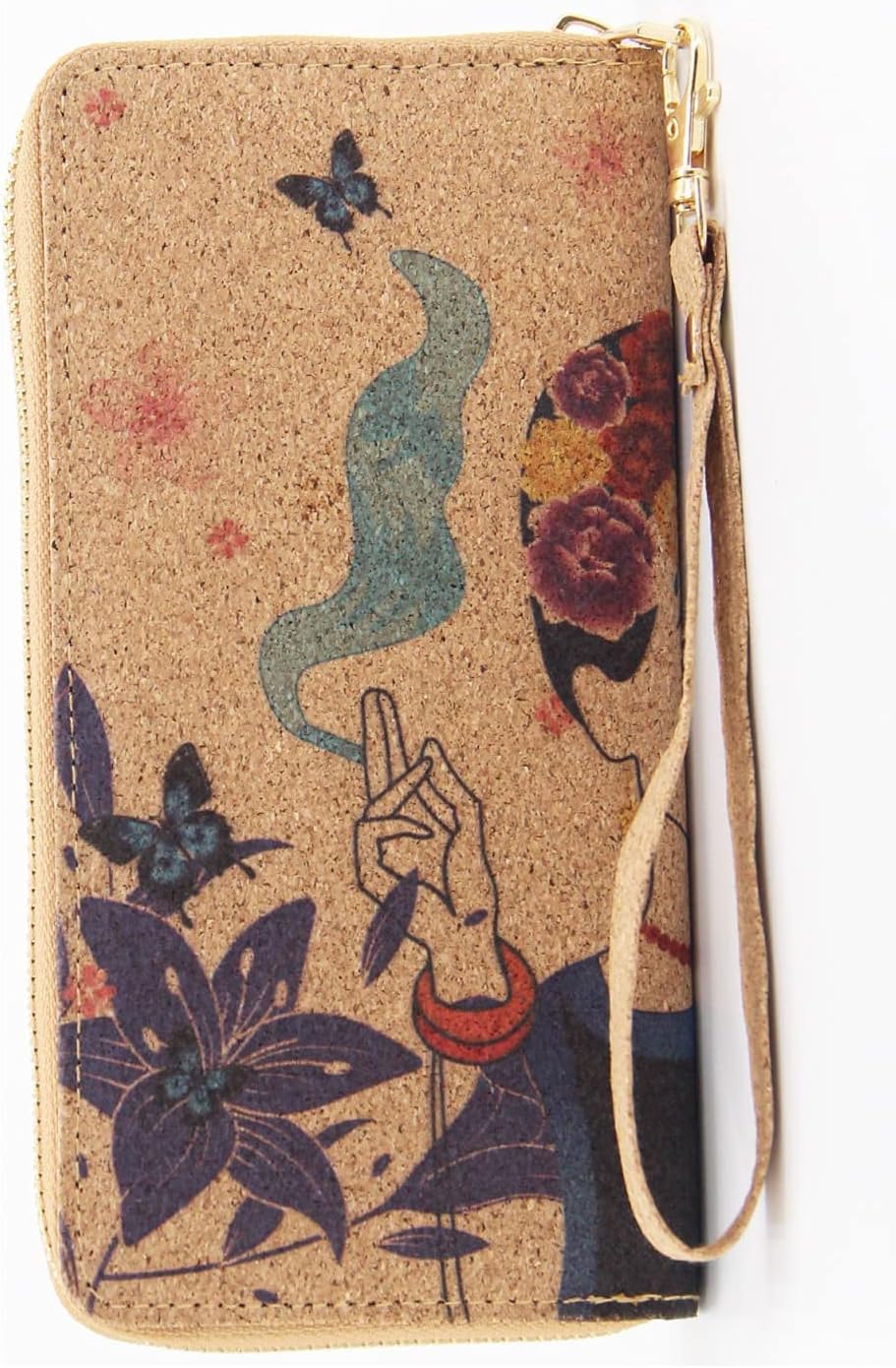 HOTFrida Kahlo Cork Vegan Wristlet Wallet Mexican Art Design