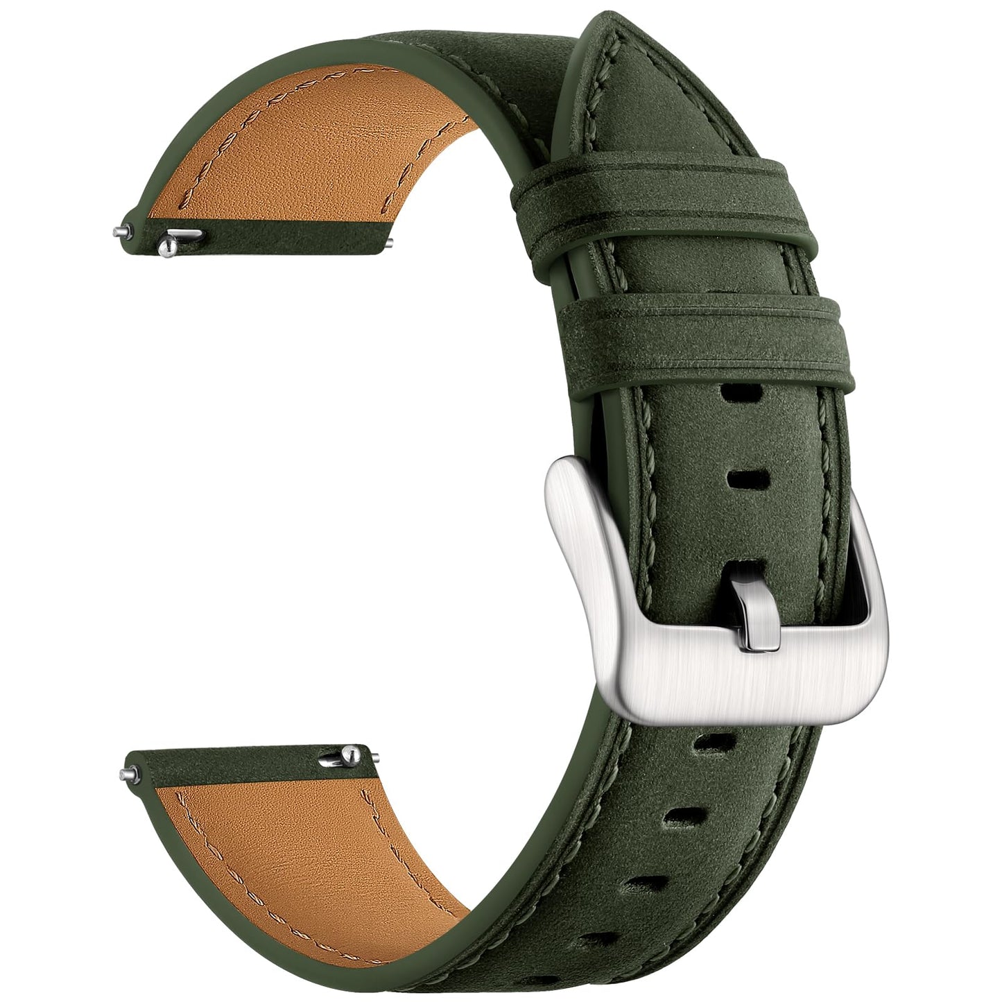 HOTGEAK 20mm 18mm 22mm Leather Band Compatible with Garmin Vivoactive 5/6/4/3 Watch Bands, Venu 4/Venu 3S/2S, Quick Release Vintage Genuine Leather Strap for Venu 3/2/Forerunner 265/165 Men Women