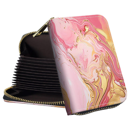 HOTSmall Wallet for Women Credit Card Holder,RFID Leather Business Card Case Wallet with Zipper Design for Women Men Gifts-Butterflies and Elephants