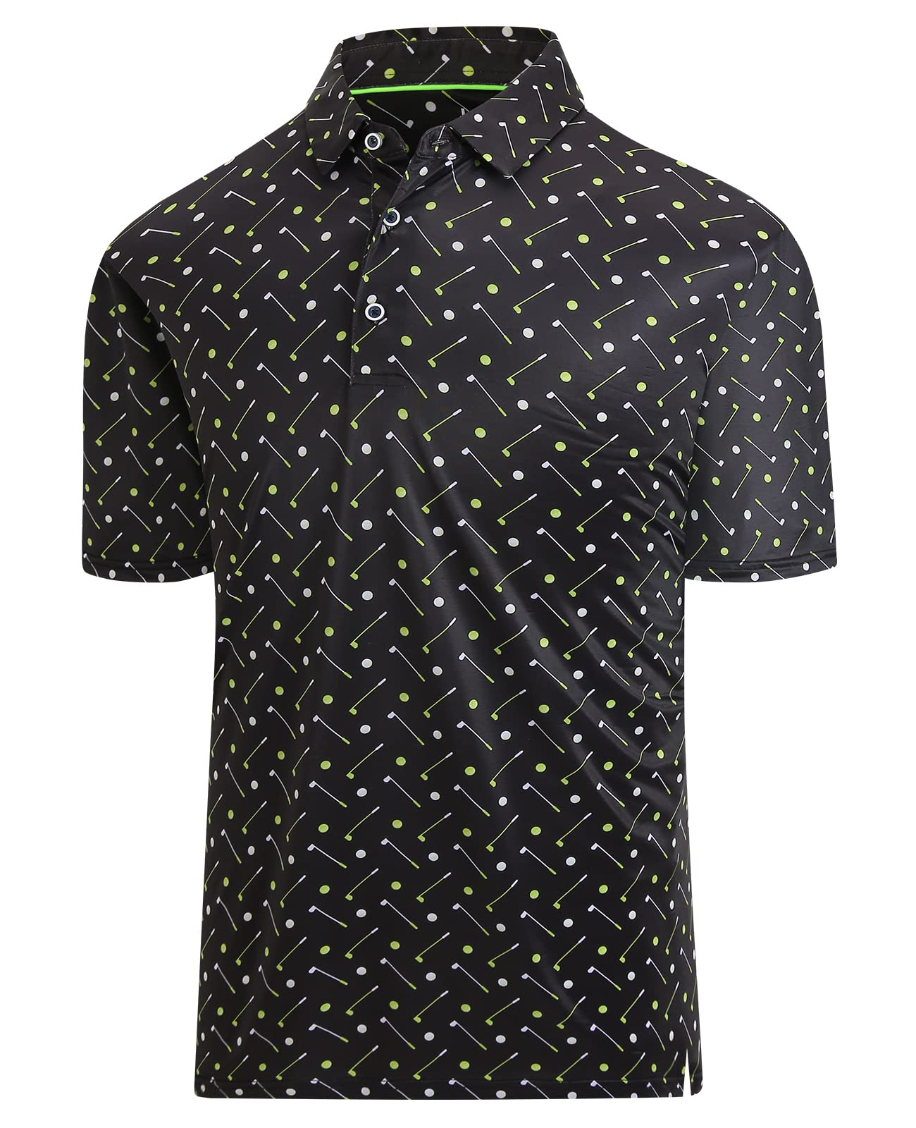 HOTHodaweisolp Golf Shirts for Men Dry Fit Print Moisture Wicking Performance Short Sleeve Polo Shirt