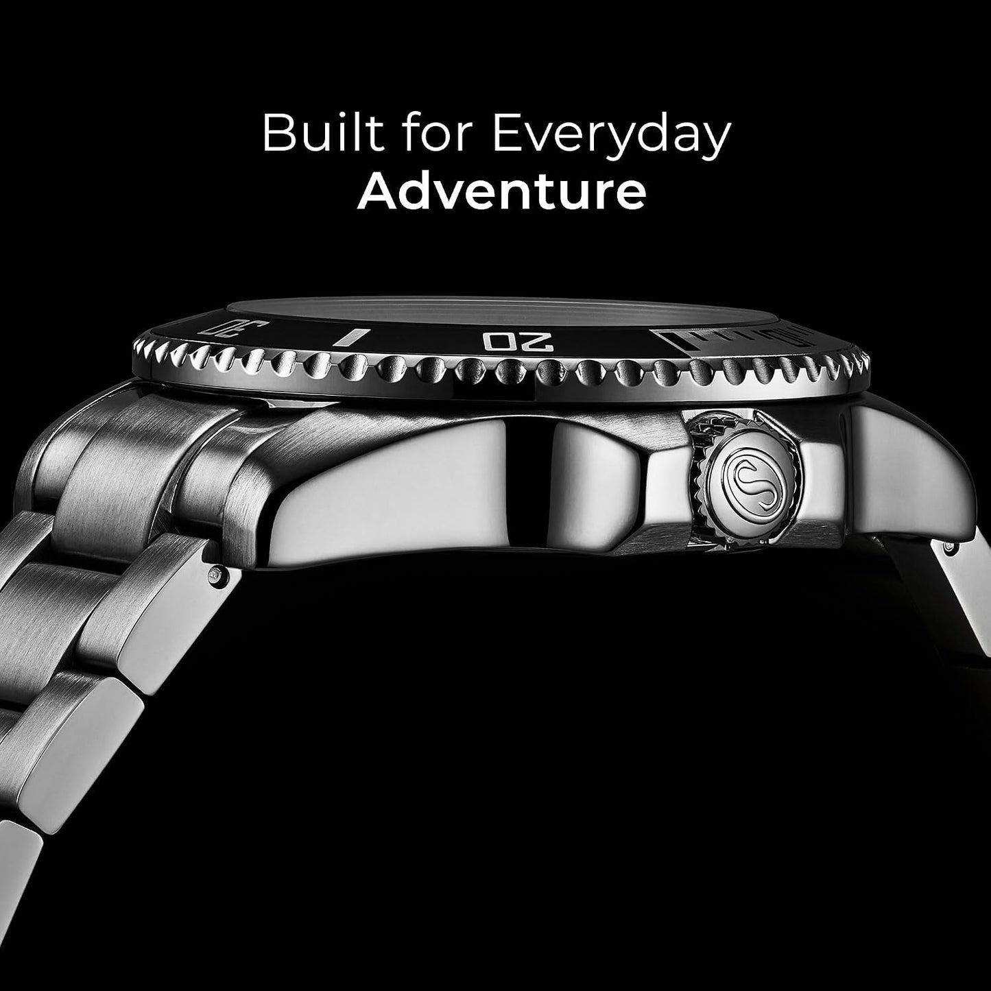 HOTStuhrling Depthmaster Heritage Diver Swiss Quartz Watch, 42mm, Stainless Steel, 100M Water Resistant