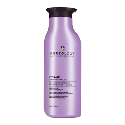 HOTPureology Hydrate Shampoo - For Dry or Color Treated Hair, Moisturizing Shampoo For Hydration & Softness, With Rose Extract & Green Tea, Vegan & Sulfate-Free