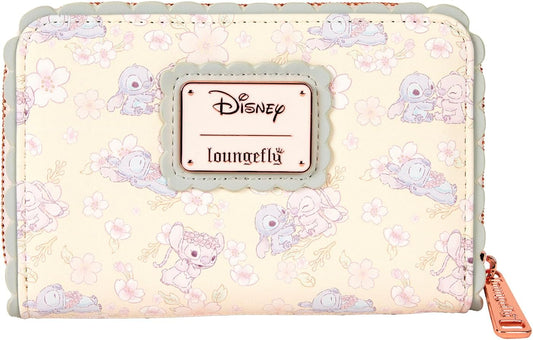 HOTLoungefly Disney Cute Stitch Cherry Blossom Zip Around Wallet