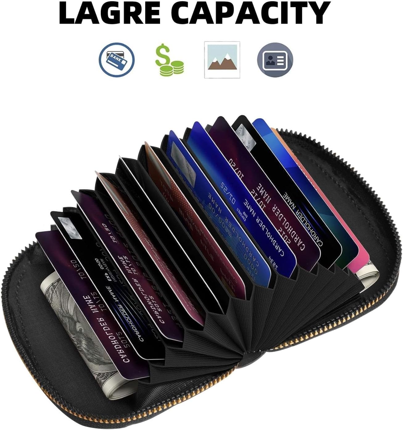 HOTLeather Credit Card Holder for Women Men Wallet Mini Coin Purse Pouch Cute Sea Animal Manatee Change Purse With Zipper Business Card Case
