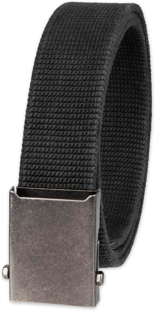 HOTColumbia Men's Military Plaque Buckle Fabric Belt- One Size 42" Length - Everyday and Outdoor Wear