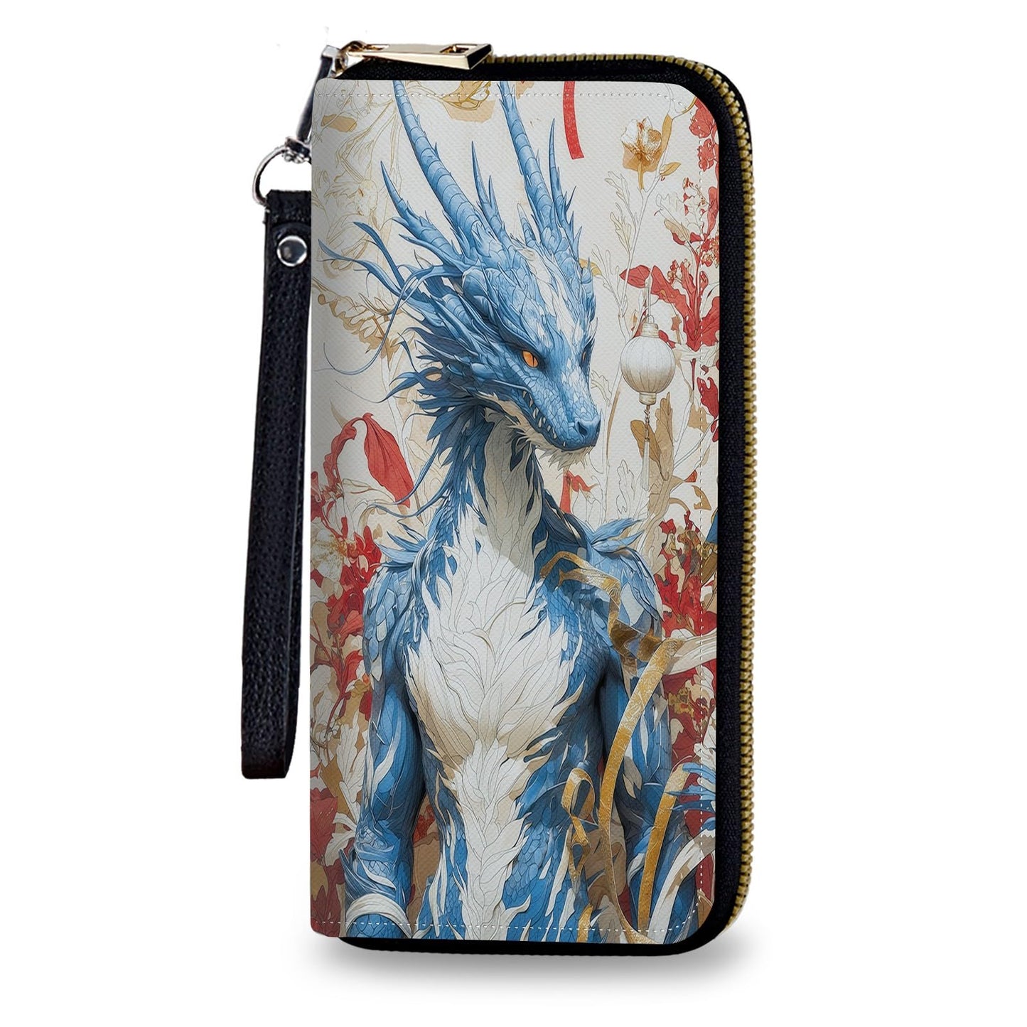 HOTWomen's Wallet Leather Credit Card Holder with RFID Blocking Cool Rooster Clutch Travel Purse Large Capacity with Zip and Wristlet