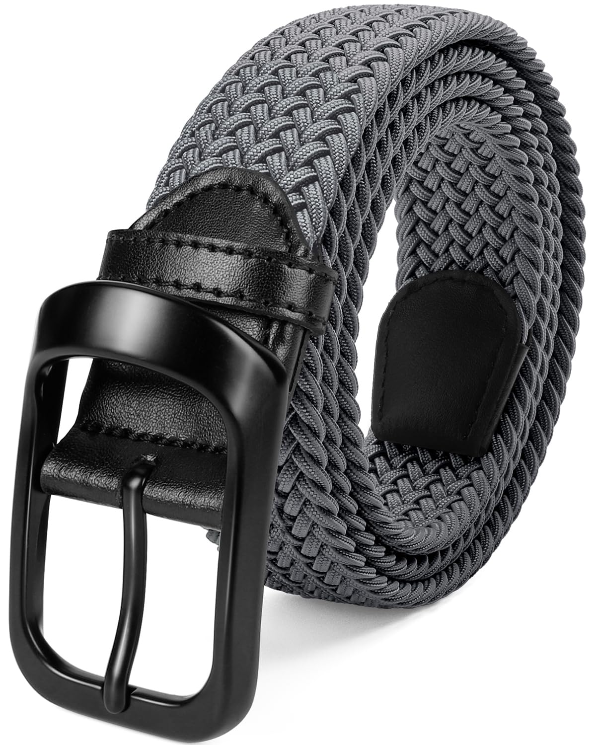 HOTFAIRWIN Men's Golf Belt, Stretch Braided Elastic Woven Casual Jeans Belts 1 3/8" Nylon Web Work Belts for Men