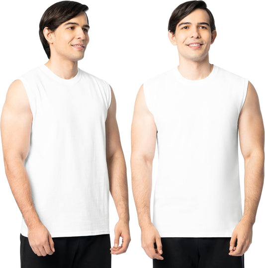 HOTFruit of the Loom Men's Eversoft Cotton Sleeveless T Shirts, Breathable & Moisture Wicking with Odor Control, Sizes S-4X