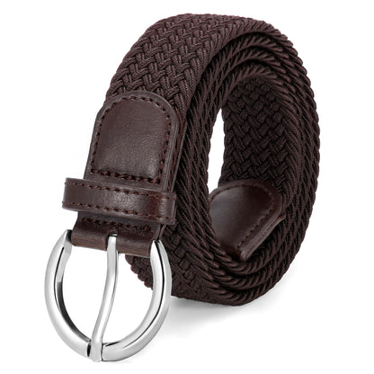 HOTJASGOOD Women Men Braided Woven Elastic Stretch Waist Belt Golf Canvas Fabric Casual Belt for Jeans Pants