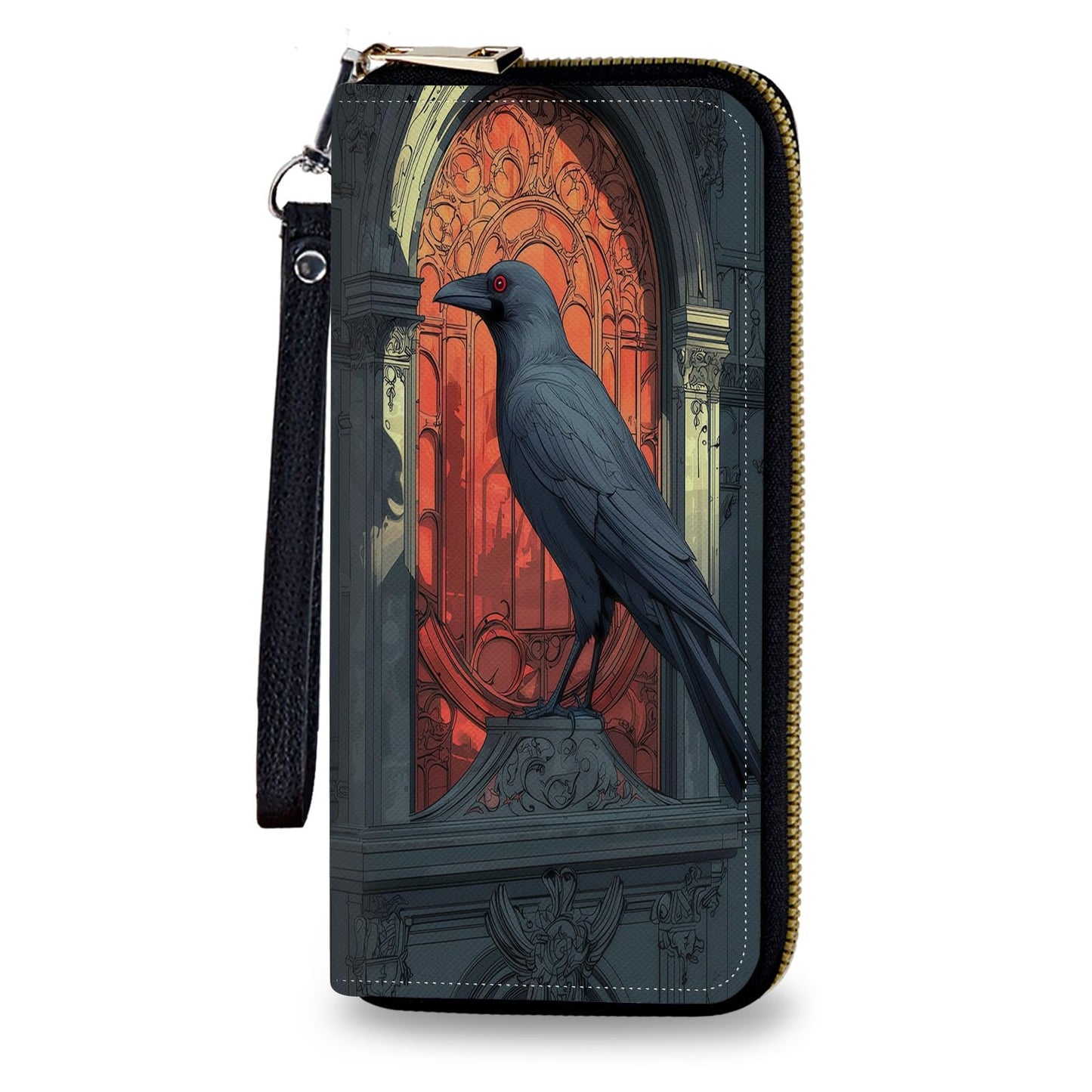HOTWomen's Wallet Leather Credit Card Holder with RFID Blocking Cool Rooster Clutch Travel Purse Large Capacity with Zip and Wristlet