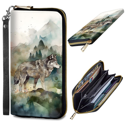 HOTWomens Wallet, PU Leather RFID Cute Wristlet Wallets for Girls Women Ladies Purse Large Credit Card Clutch Purse Card Holder Coin Pocket Travel Wallets with Zipper, Art Black Cat