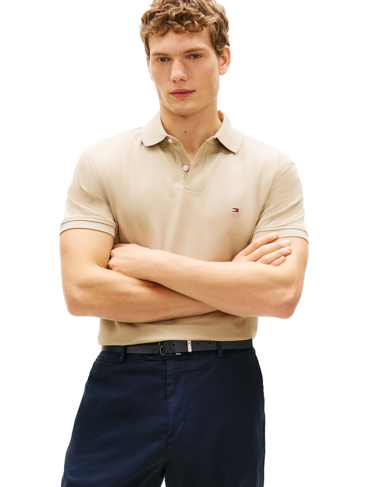 HOTTommy Hilfiger Men's Short Sleeve Polo Shirts in Classic Fit with Stretch and Organic Pique Cotton