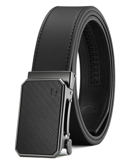 HOTCHAOREN Ratchet Belt Men - 35mm Mens Belt Leather for Casual Jeans - Versatile Fit, Customizable Style