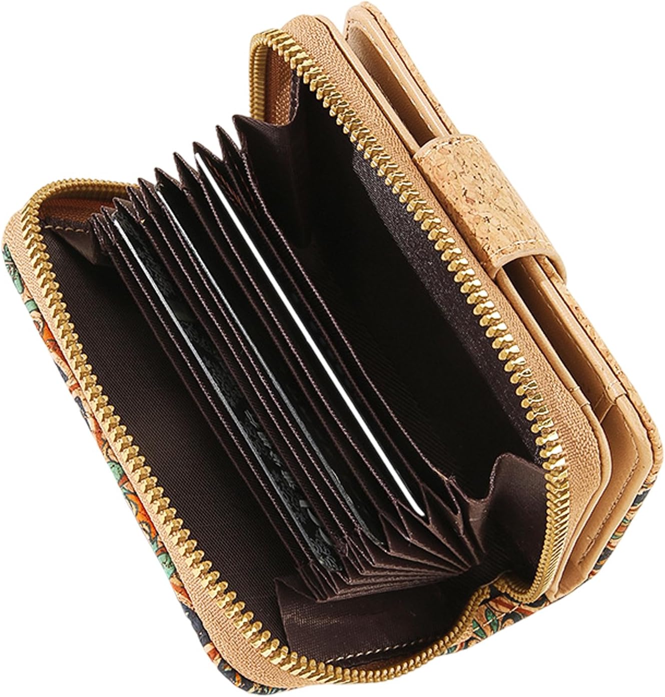 HOTCork Small Wallet for Women, Leather RFID Blocking Leather Purse for Ladies | Bifold Zipper Wallet with Credit Card Holder, ID Window for Female Teen