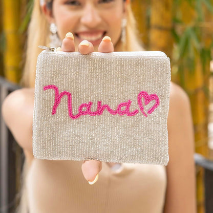 HOTNANA Beaded Coin Purse Pouch, Gifts for Grandma, Small Wallets, Nana Gifts, Beaded Pouch Purse, Birthday Mothers Day Gift