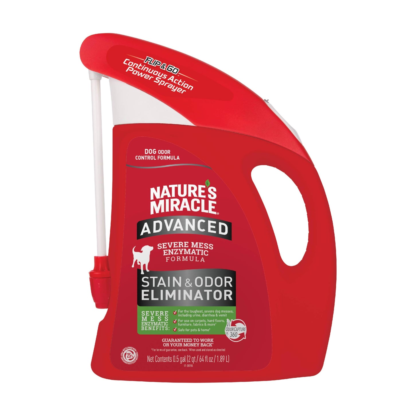 HOTNature’s Miracle Advanced Stain and Odor Eliminator Dog Spray, Fresh Scent, Severe Mess Enzymatic Formula For Tough Pet Messes, 32 oz