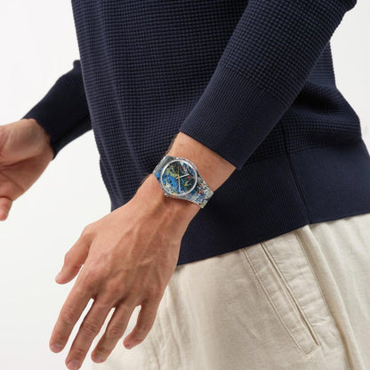 HOTSwatch New Gent Unisex Casual Watch Polymer Transparent Quartz Water Resistant POLLOCK'S Alchemy