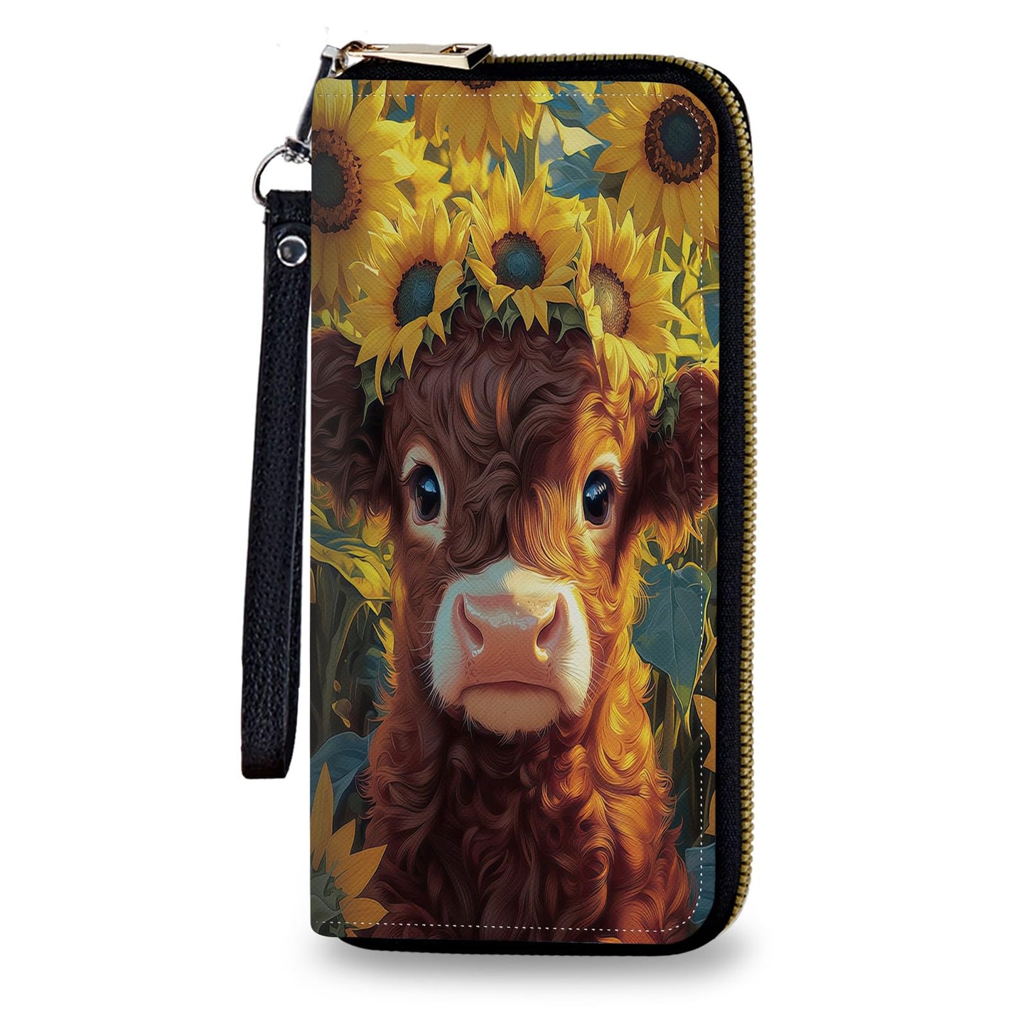 HOTWomen's Wallet Leather Credit Card Holder with RFID Blocking Cool Rooster Clutch Travel Purse Large Capacity with Zip and Wristlet
