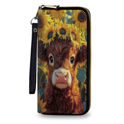 HOTWomen's Wallet Leather Credit Card Holder with RFID Blocking Cool Rooster Clutch Travel Purse Large Capacity with Zip and Wristlet