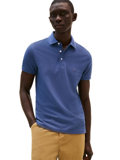 HOTTommy Hilfiger Men's Short Sleeve Polo Shirts in Slim Fit with Stretch and Organic Pique Cotton