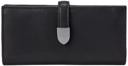 HOTAmazon Essentials Women's Leather Clutch Wallet with Multiple Card Pockets and Zip Compartments, Tan, One Size