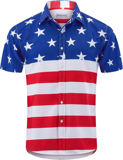 HOTJ&DHUASHA Men's Hawaiian Shirts Casual Button Down Short Sleeve Beach Tropical Aloha Shirt