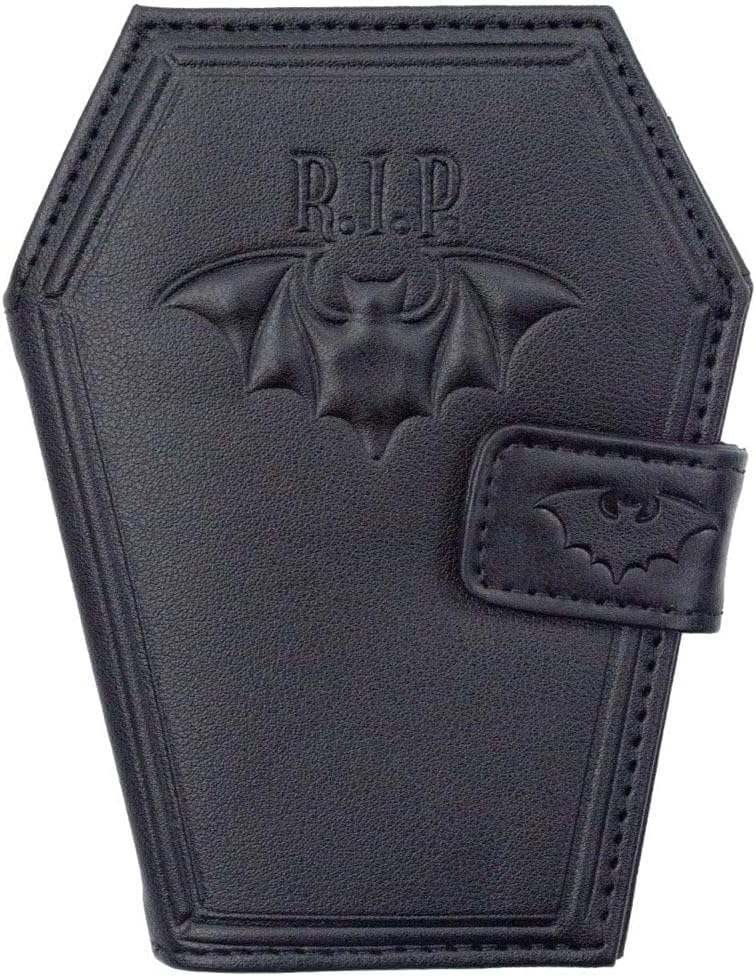 HOTkreepsville 666 Gothic Embossed RIP Bat Spooky Coffin Wallet