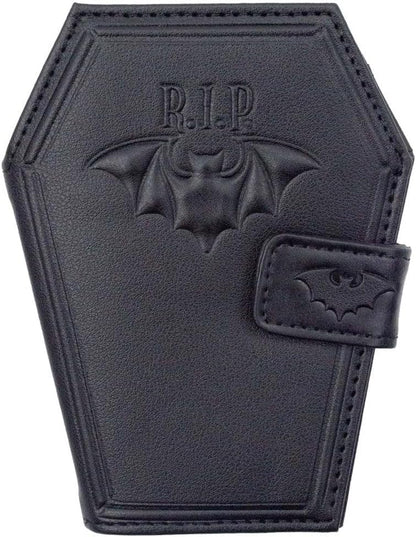 HOTkreepsville 666 Gothic Embossed RIP Bat Spooky Coffin Wallet