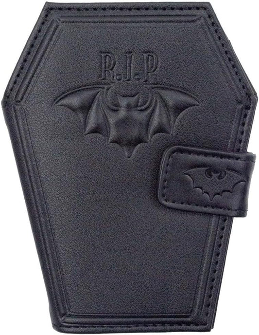 HOTkreepsville 666 Gothic Embossed RIP Bat Spooky Coffin Wallet