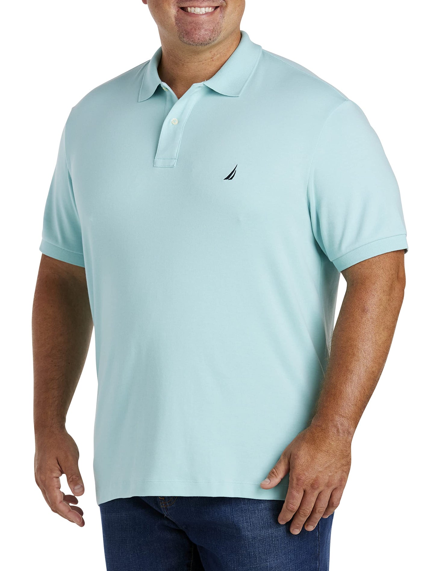 HOTNautica Men's Classic Fit Short Sleeve Dual Tipped Collar Polo Shirt